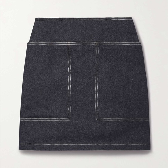 MaxMara Blue Vivetta Italy Wide Pocket Denim Mini Skirt Sz 6 - Picture 4 of 7